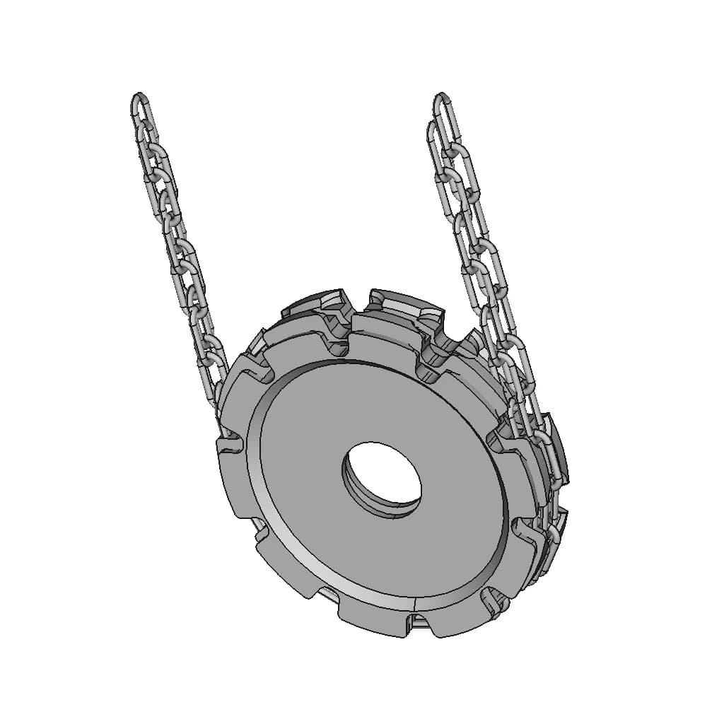 Chain Link Sprocket Gear - Downloadable CAD Representation_60_30_degree_snapshot