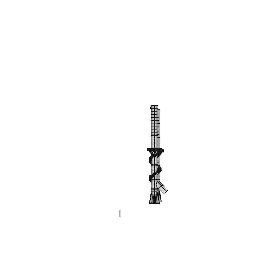 Industrial Chimney 3X50M | High-Quality CAD Model_0_0_degree_snapshot