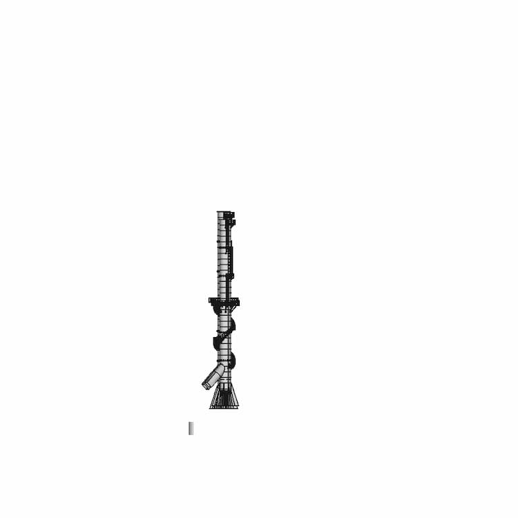 Industrial Chimney 3X50M | High-Quality CAD Model