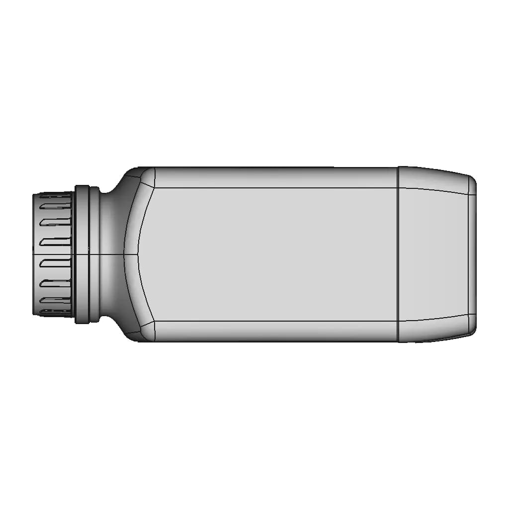 Plastic Bottle 1L 1 | CAD Model for Chemical Industry_0_90_degree_snapshot