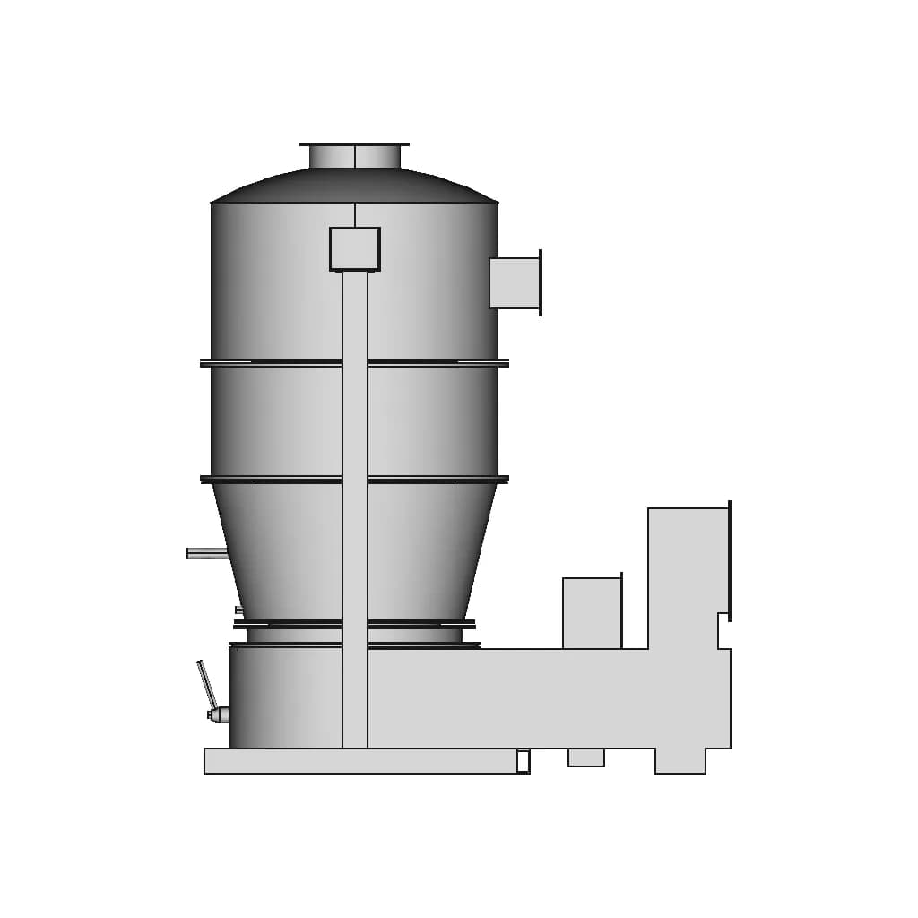 Fluid Bed Dryer 1 | CAD Model for Chemical Industry_0_90_degree_snapshot