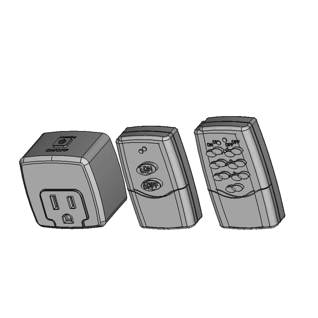 Hbn Remote Control Outlet With Remotes 1 | CAD Model for Energy Systems_60_30_degree_snapshot