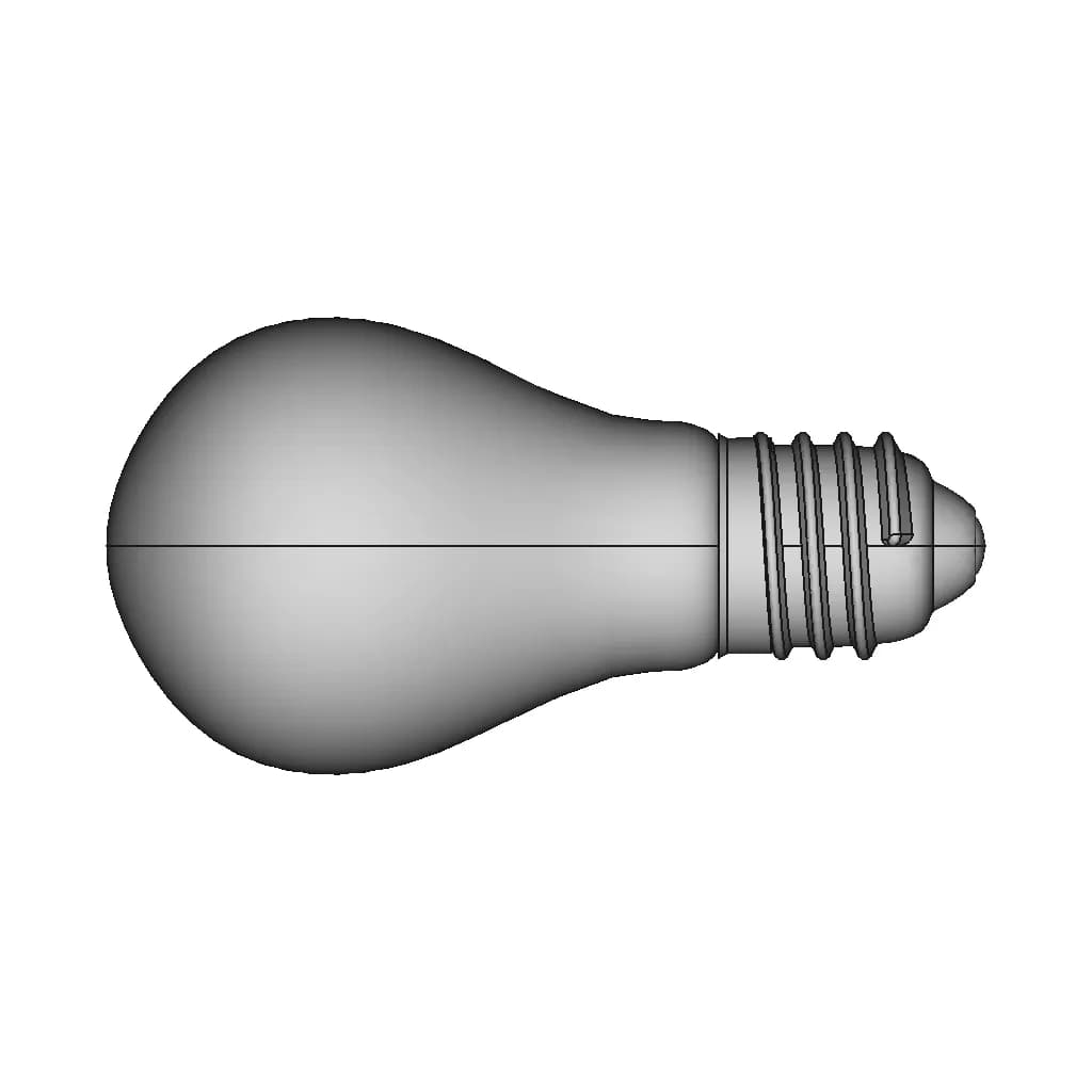 Incandescent Light Bulb For E27 Socket 1 | CAD Model for Energy Systems_0_90_degree_snapshot