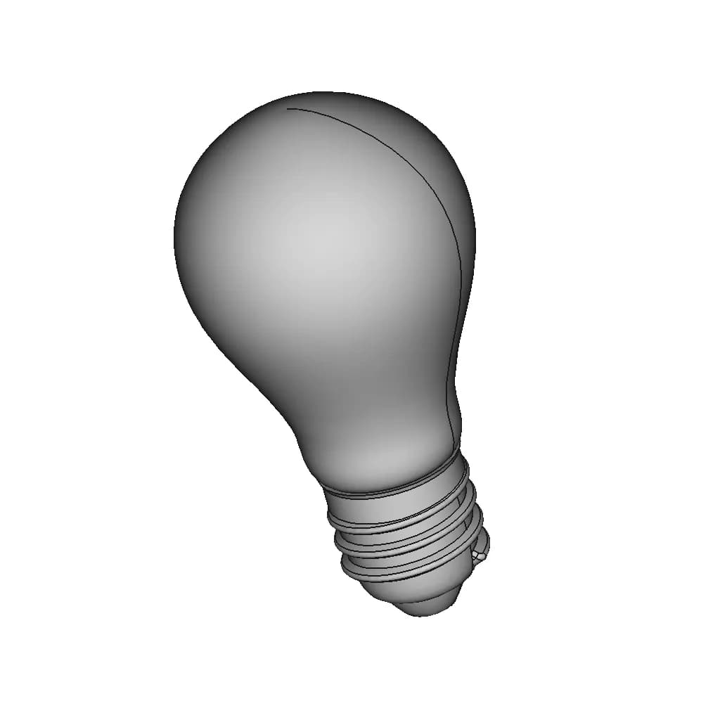 Incandescent Light Bulb For E27 Socket 1 | CAD Model for Energy Systems_60_30_degree_snapshot