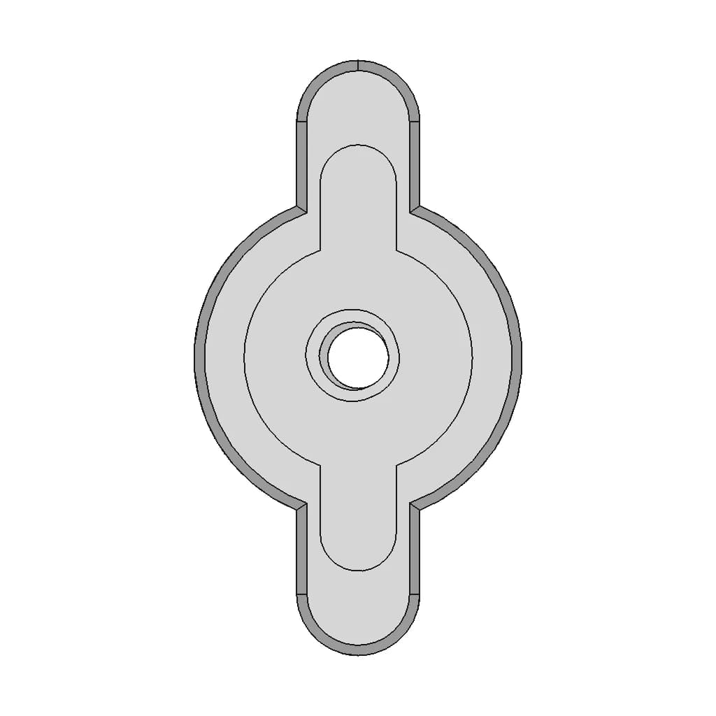 Wing Nut Tuerca Mariposa 39X11Mm 3 16 1 | CAD Model for Energy Systems_90_0_degree_snapshot
