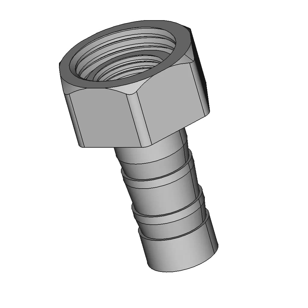 Barb 10Mm To 3 8 Nsp F Adapter | CAD Model for Energy Systems_60_30_degree_snapshot