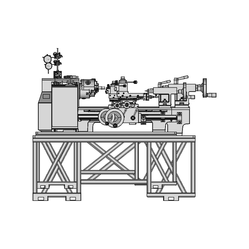 Lathe Machine Stand 1 | Industrial CAD Design_0_0_degree_snapshot