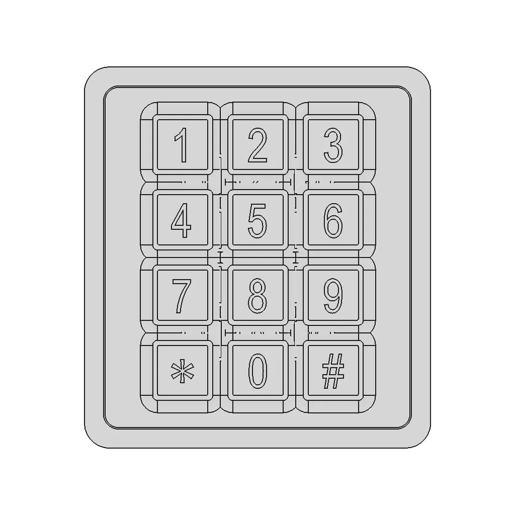 Keypad 4X3 1 | Industrial CAD Design_0_0_degree_snapshot