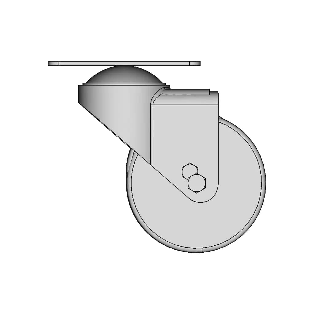 64 Dia Castor Wheel 1 | Industrial CAD Design_0_0_degree_snapshot