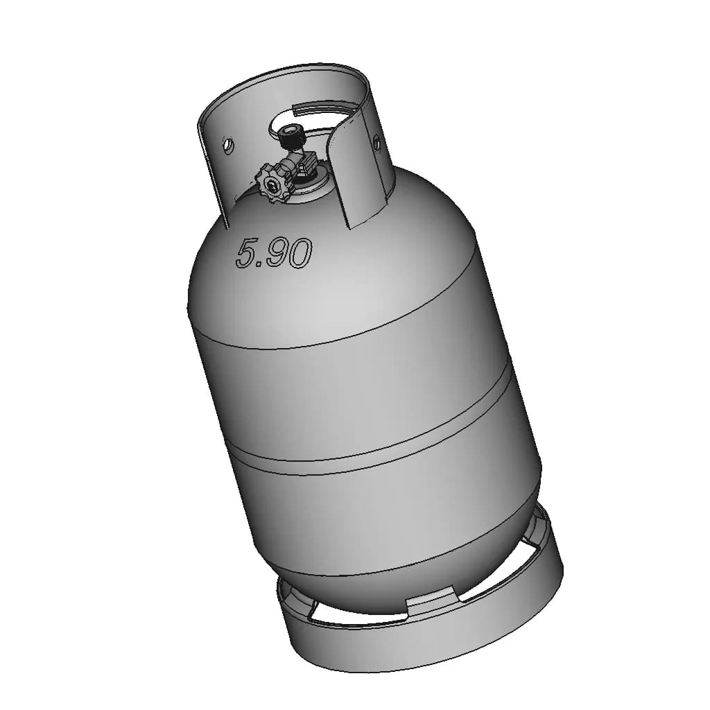 Lpg Gas Cylinder 5Kg 1 | CAD Model for Energy Systems_60_30_degree_snapshot