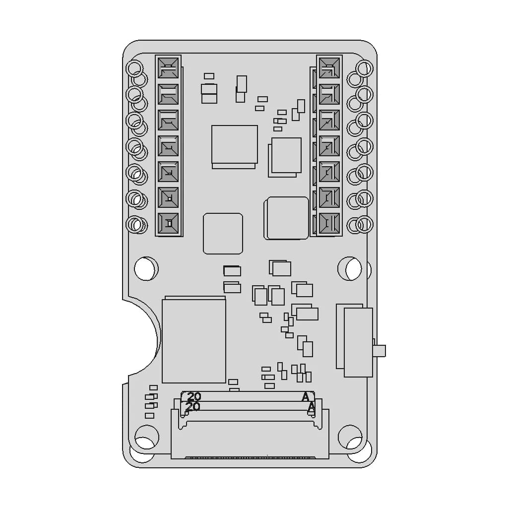 Epaper Driver Board For Seeed Studio Xiao 1 | CAD Model for Energy Systems_270_0_degree_snapshot