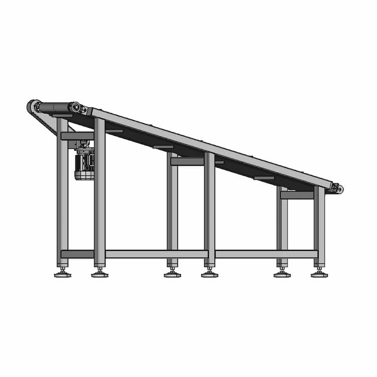 Inclined Belt Conveyor 7 | Industrial CAD Design