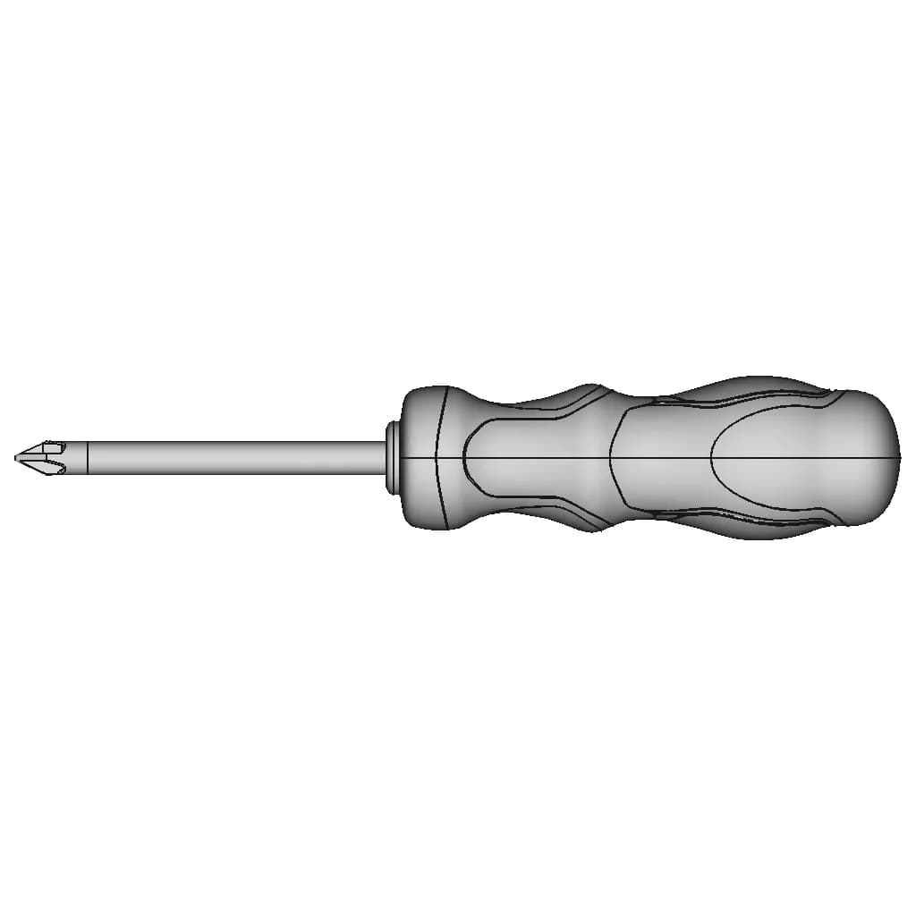 Simple Screwdriver Design With Rubber Inserts 1 | Industrial CAD Design_0_0_degree_snapshot