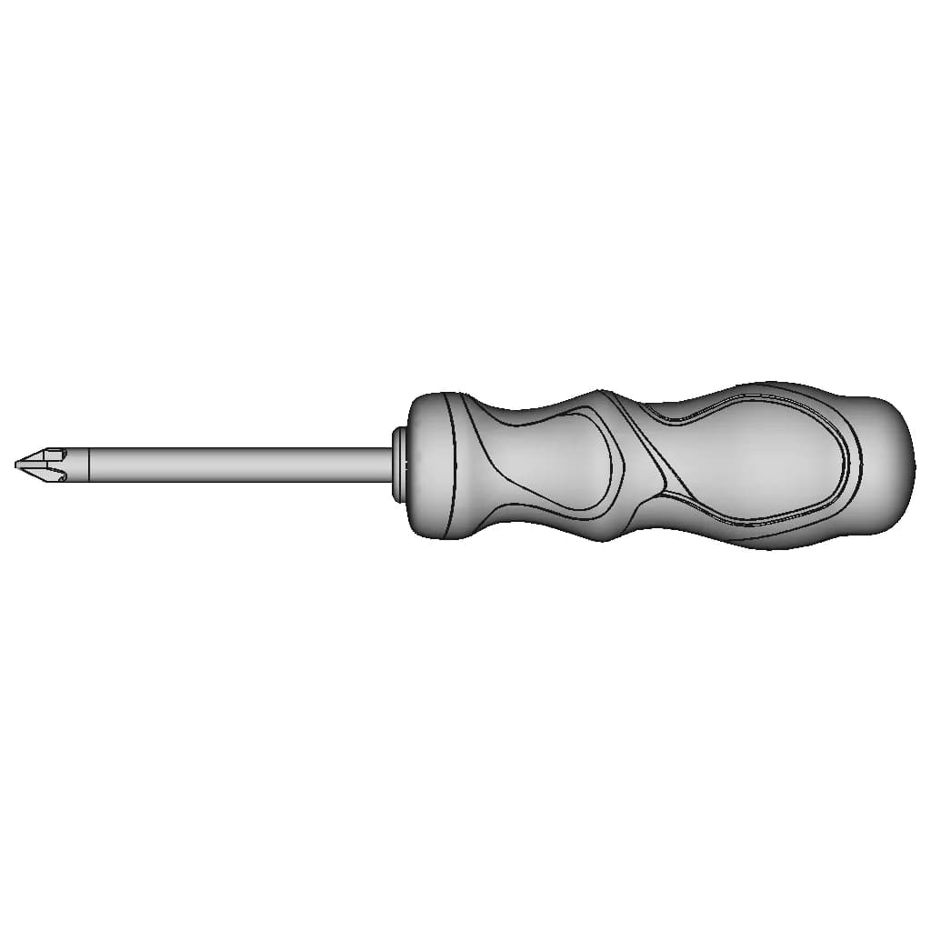 Simple Screwdriver Design With Rubber Inserts 1 | Industrial CAD Design_270_0_degree_snapshot