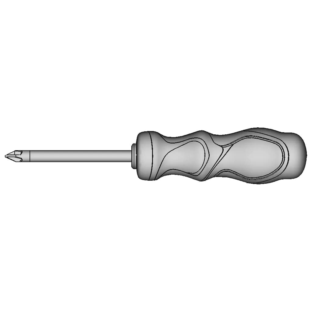 Simple Screwdriver Design With Rubber Inserts 1 | Industrial CAD Design_90_0_degree_snapshot