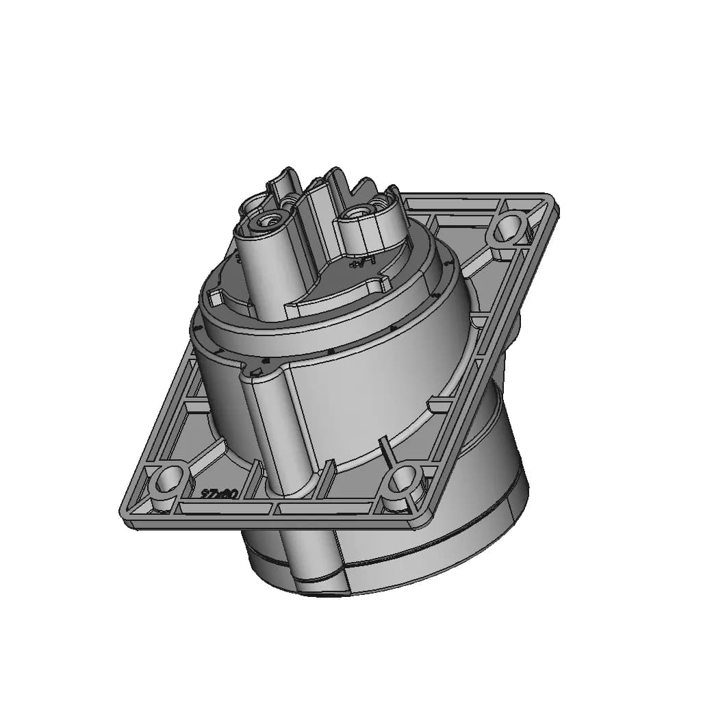 Cee Flanged Socket Sloping 32A 3P 6H Ip44 | Industrial CAD Design_60_30_degree_snapshot
