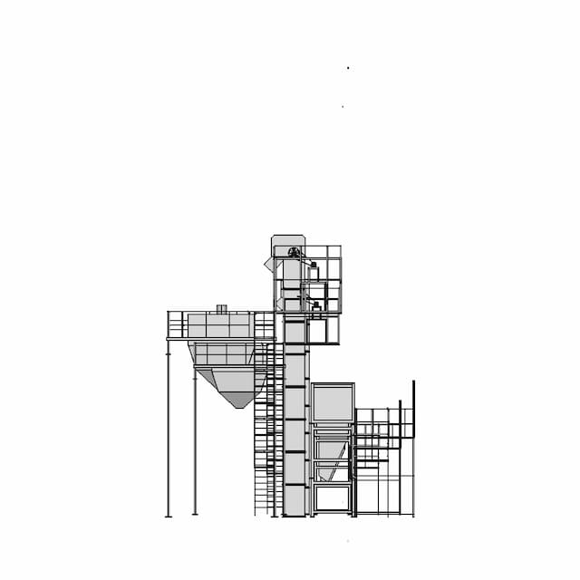 Hopper And Bucket Elevator 1 | Industrial CAD Design