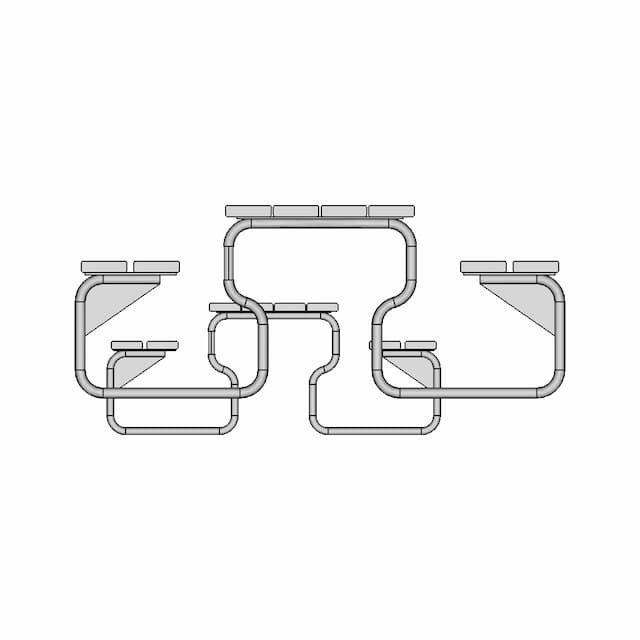 Picnic Table With Integrated Benches 1 | Industrial CAD Design
