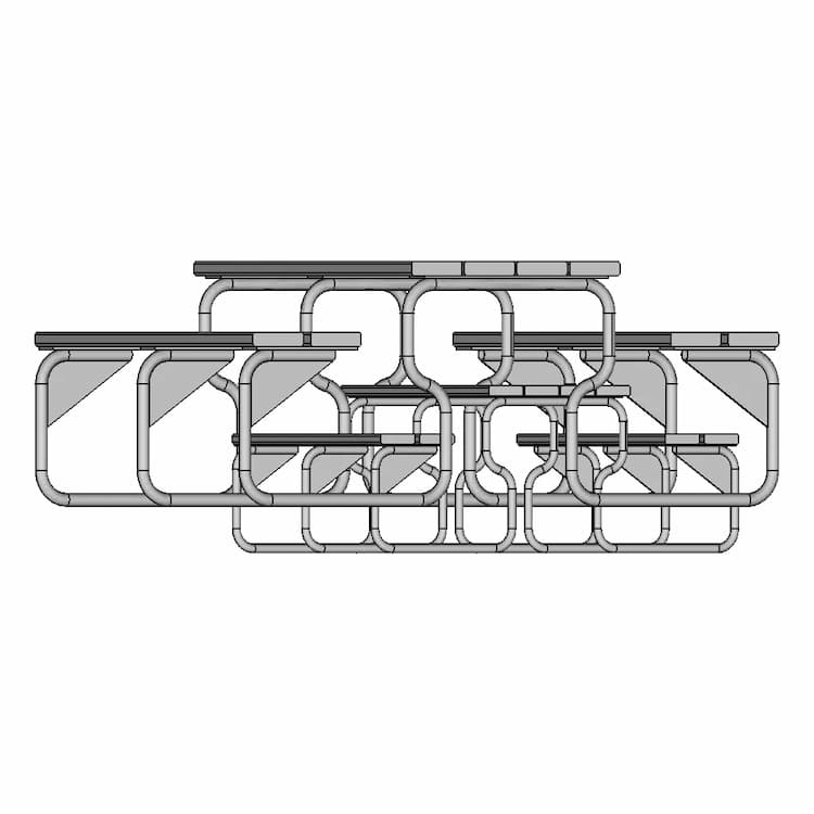 Picnic Table With Integrated Benches 1 | Industrial CAD Design