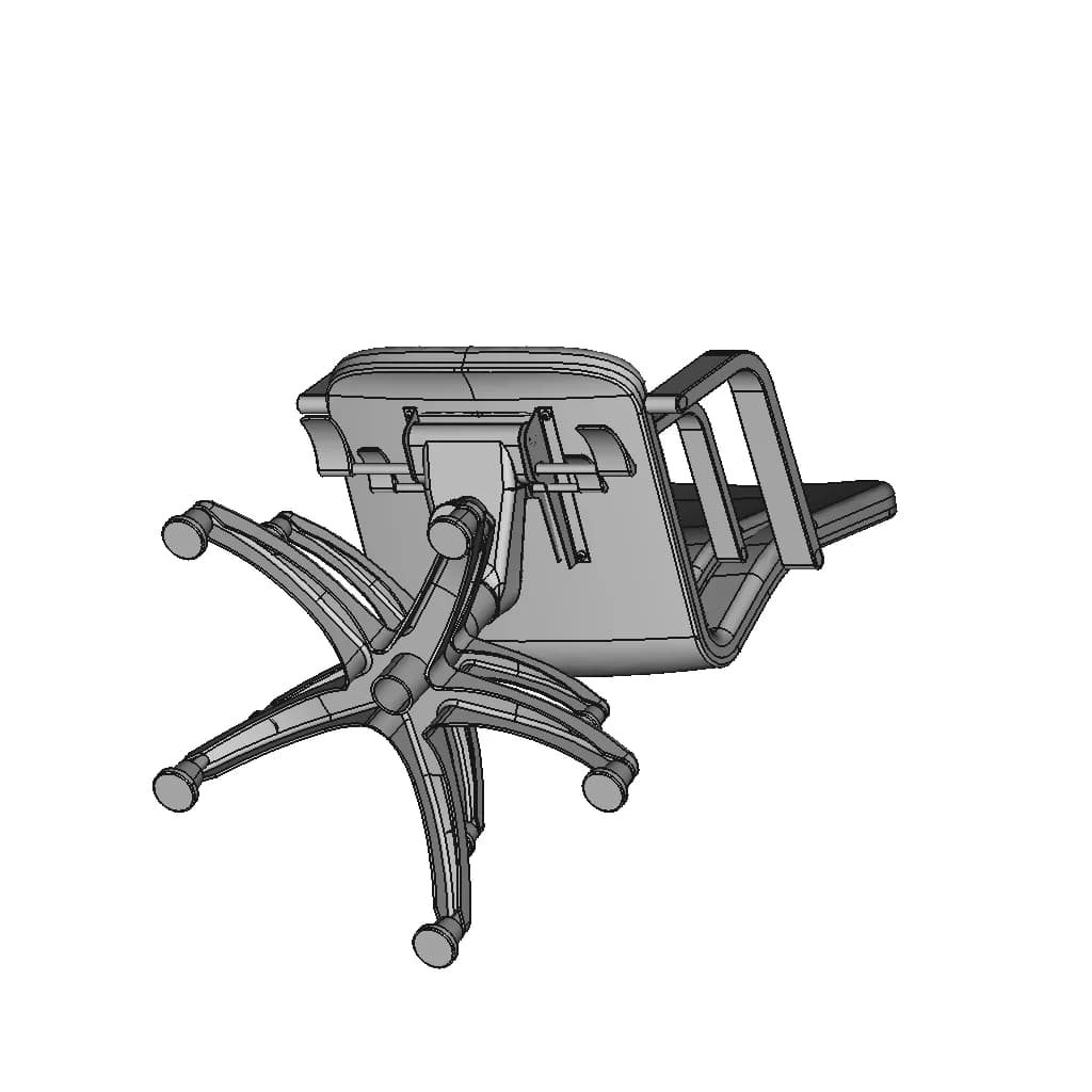 Feeling Office Armchair Glides Option 1 | Industrial CAD Design_60_30_degree_snapshot