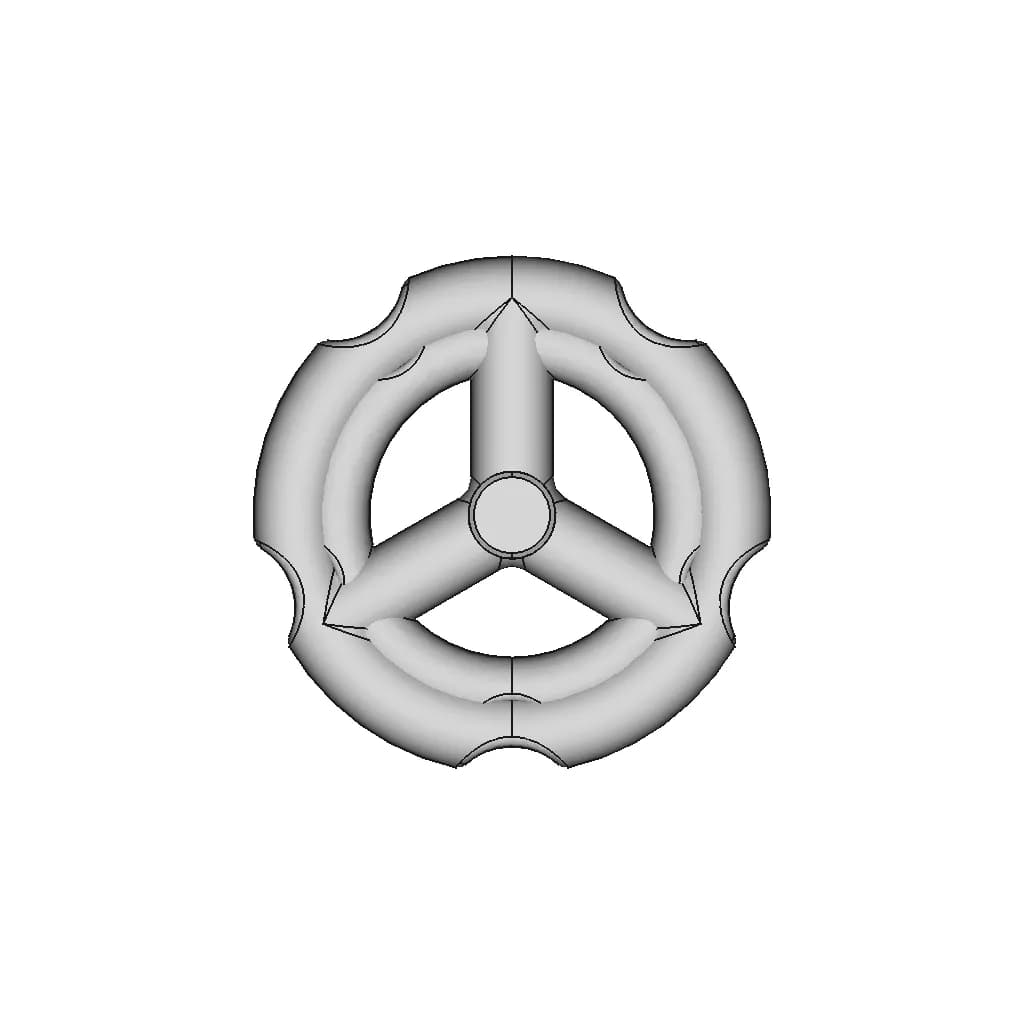 Handwheel With Threaded Shaft 1 | Industrial CAD Design_90_0_degree_snapshot