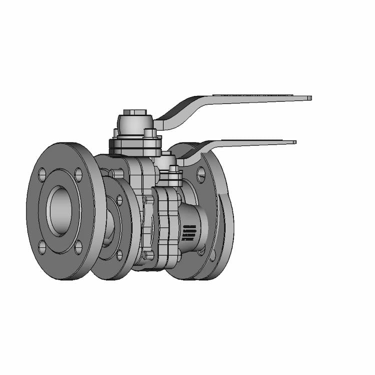 Flange End Ball Valve Jis 10K Ss316 1 | Industrial CAD Design