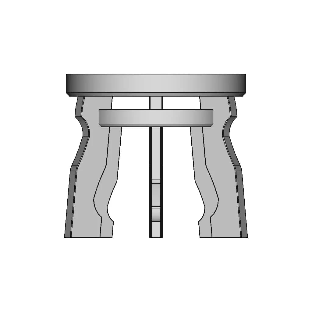 Small Antique Wooden Stool 1 | Industrial CAD Design_0_270_degree_snapshot
