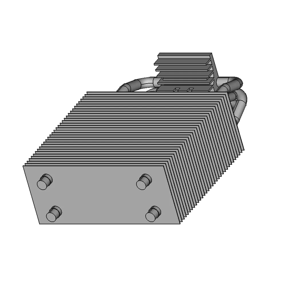 Two Copper Tube Radiators 1 | CAD Model for Energy Systems_60_30_degree_snapshot