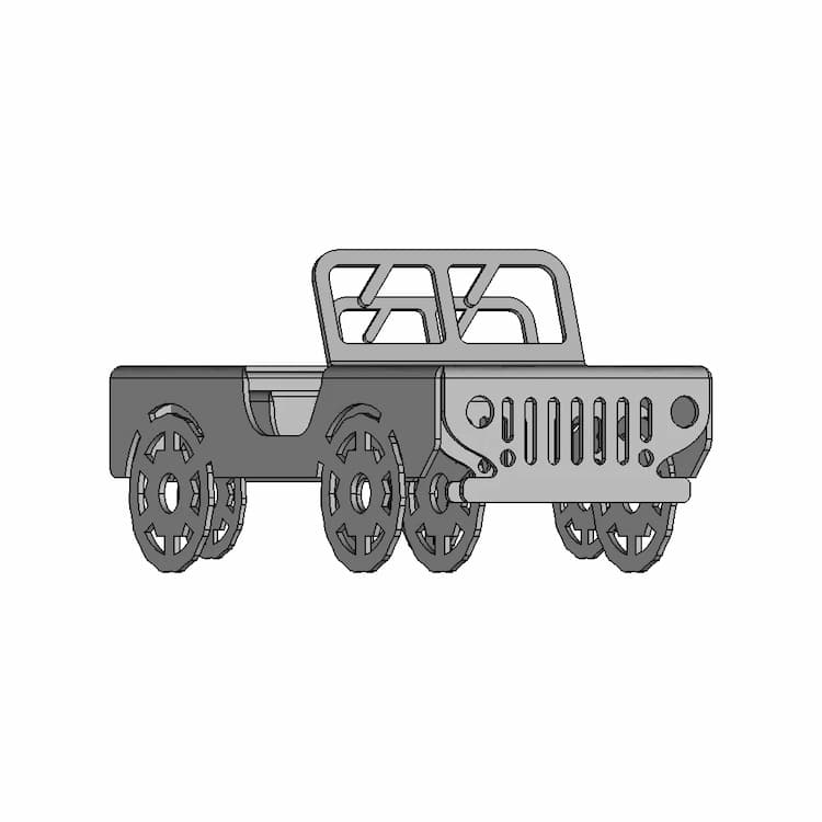 Sheetmetal Jeep As A Penstand 1 | Industrial CAD Design