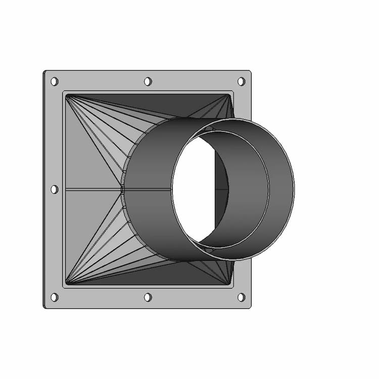 Transition From A Square Tube To A Circular | Industrial CAD Design