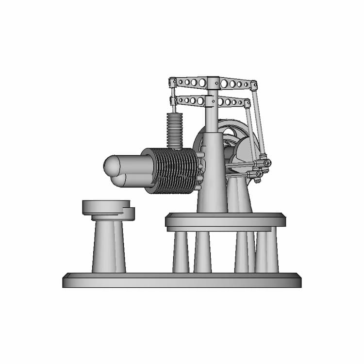 A Tealight Candle Drive Stirling Engine 1 | Industrial CAD Design
