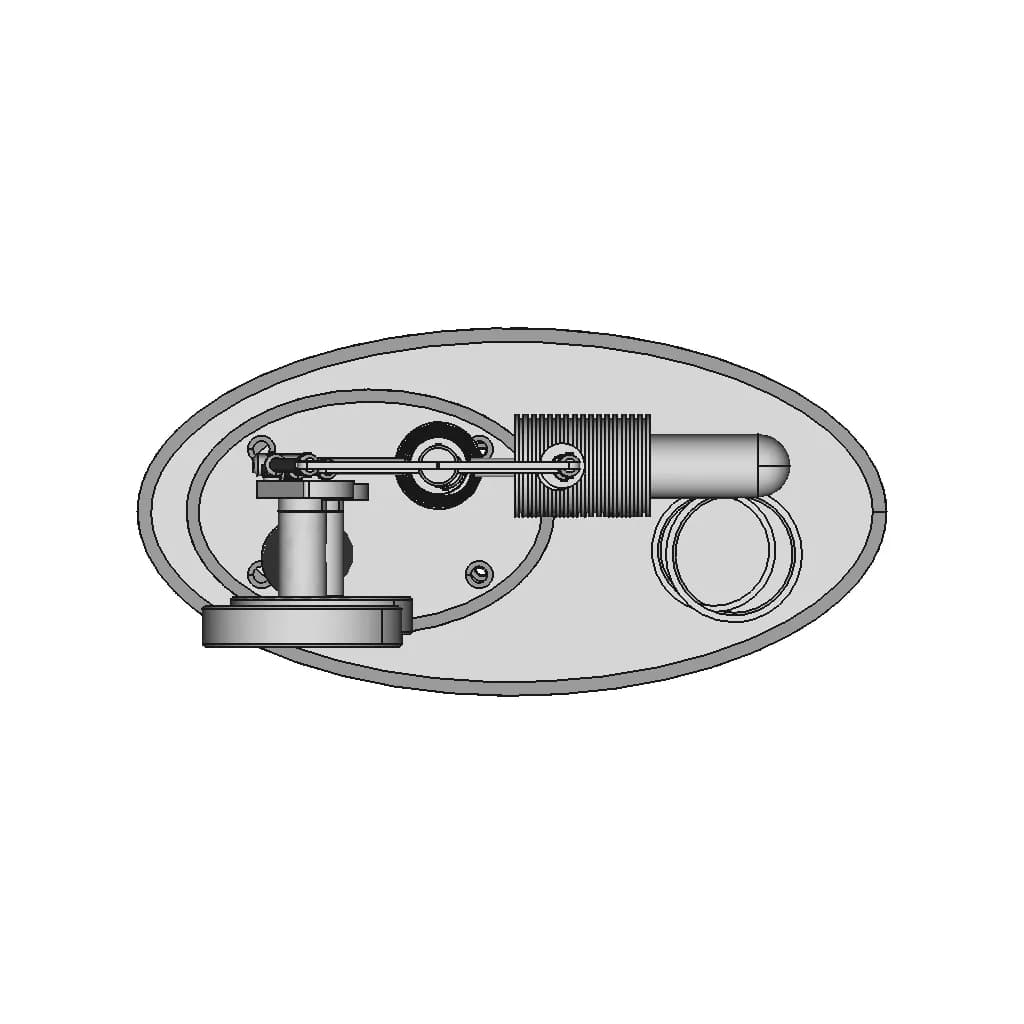 A Tealight Candle Drive Stirling Engine 1 | Industrial CAD Design_270_0_degree_snapshot