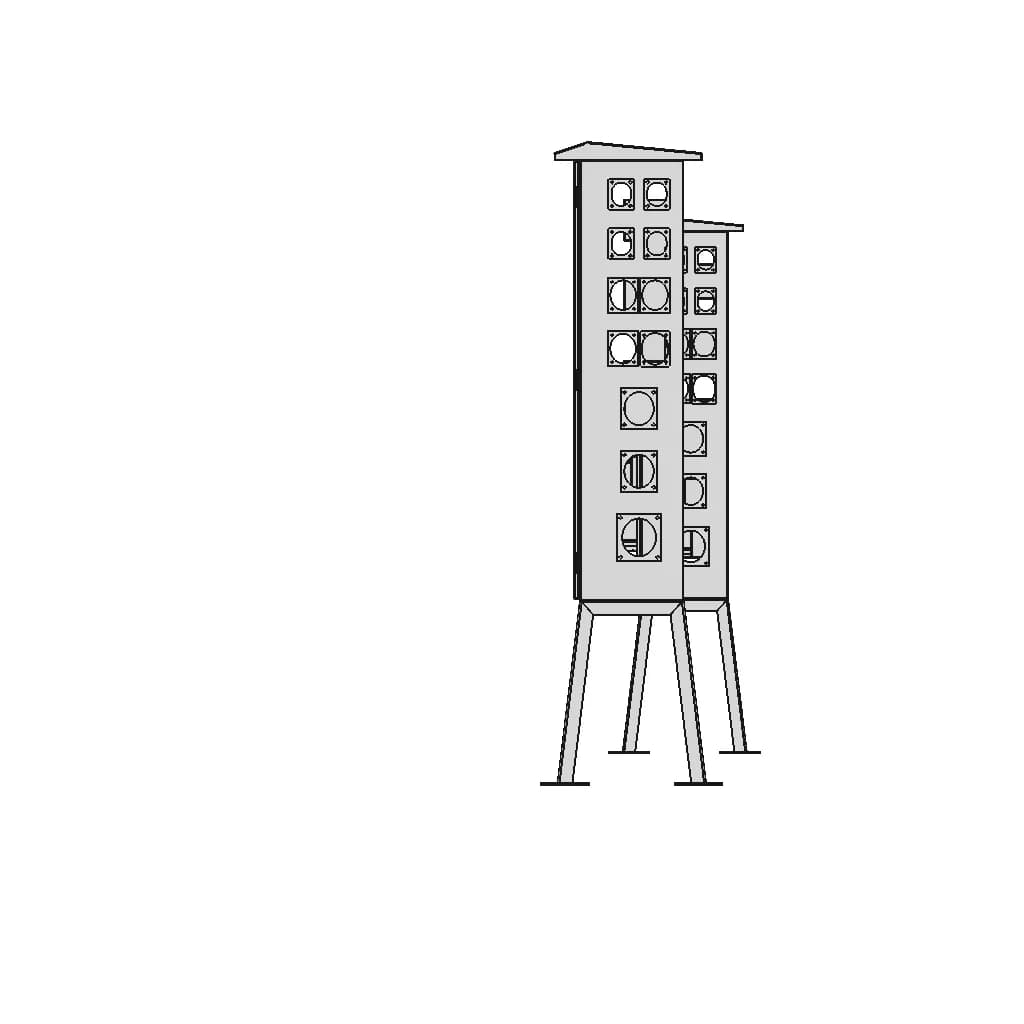 1200 X 80 X 300 Socket Panel 1 | CAD Model for Energy Systems_0_90_degree_snapshot