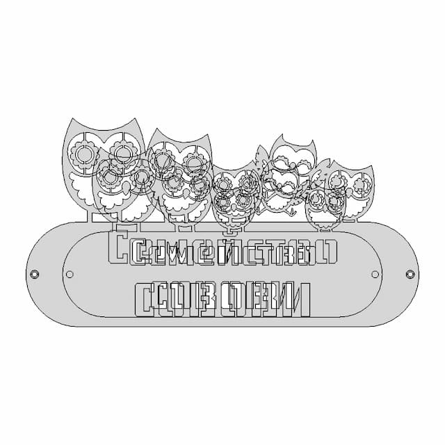 Etal Owls Sign For Front Door 1 | Industrial CAD Design