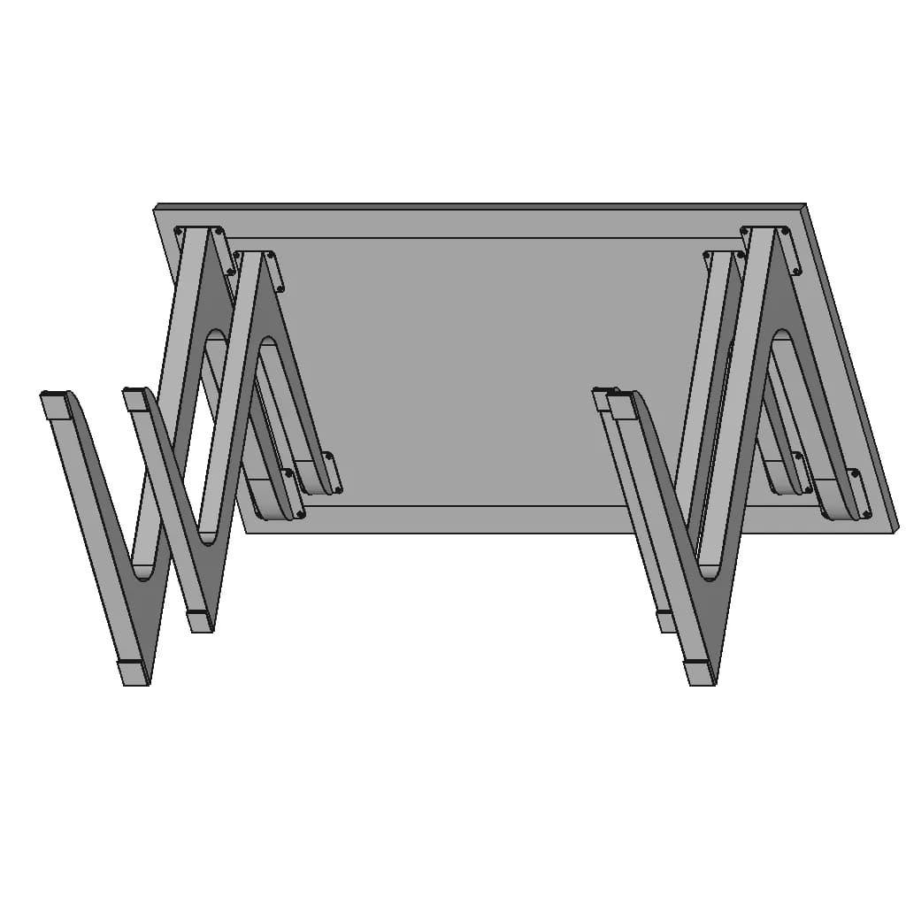 Desk With Z Shaped Leg 1 | Industrial CAD Design_60_30_degree_snapshot
