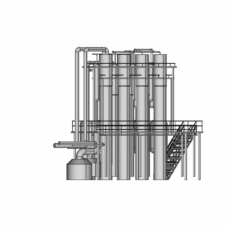 Multi Effect Evaporator 1 | Industrial CAD Design