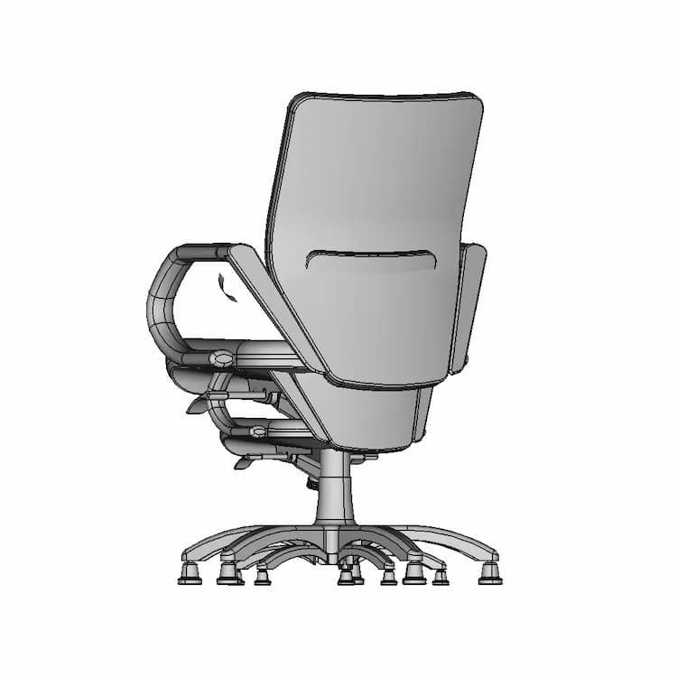 Office Chair Graffic With Glides Option 1 | Industrial CAD Design