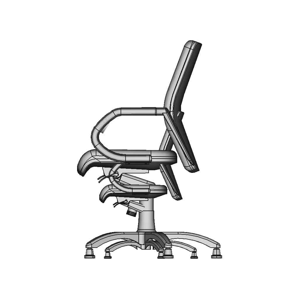 Office Chair Graffic With Glides Option 1 | Industrial CAD Design_0_90_degree_snapshot
