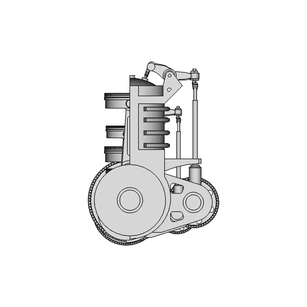 2 Cylinder Engine 18 | Industrial CAD Design_0_0_degree_snapshot
