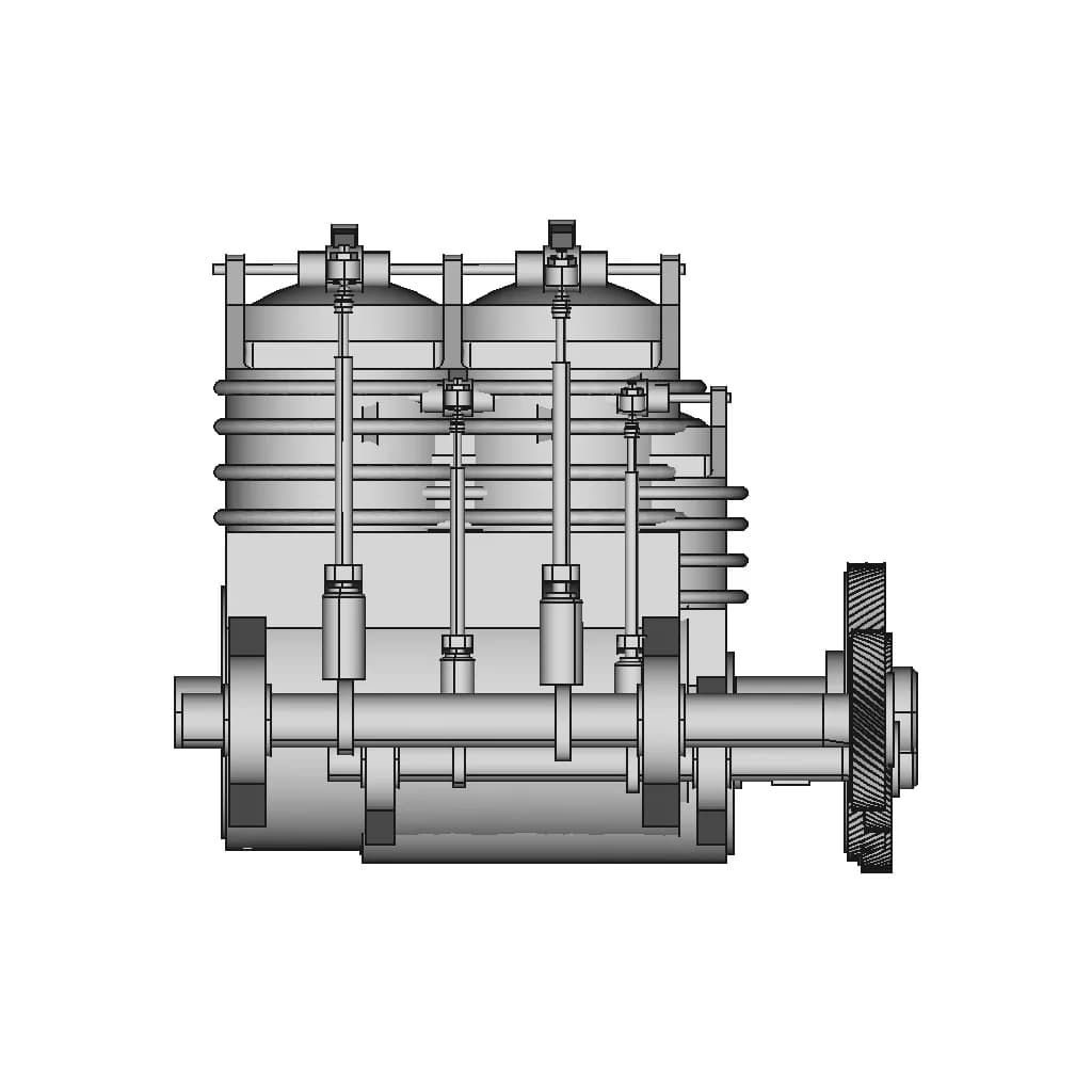 2 Cylinder Engine 18 | Industrial CAD Design_0_90_degree_snapshot