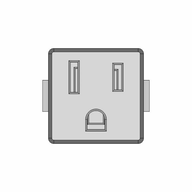 U S Panel Mount 110V Power Outlet 1 | CAD Model for Energy Systems