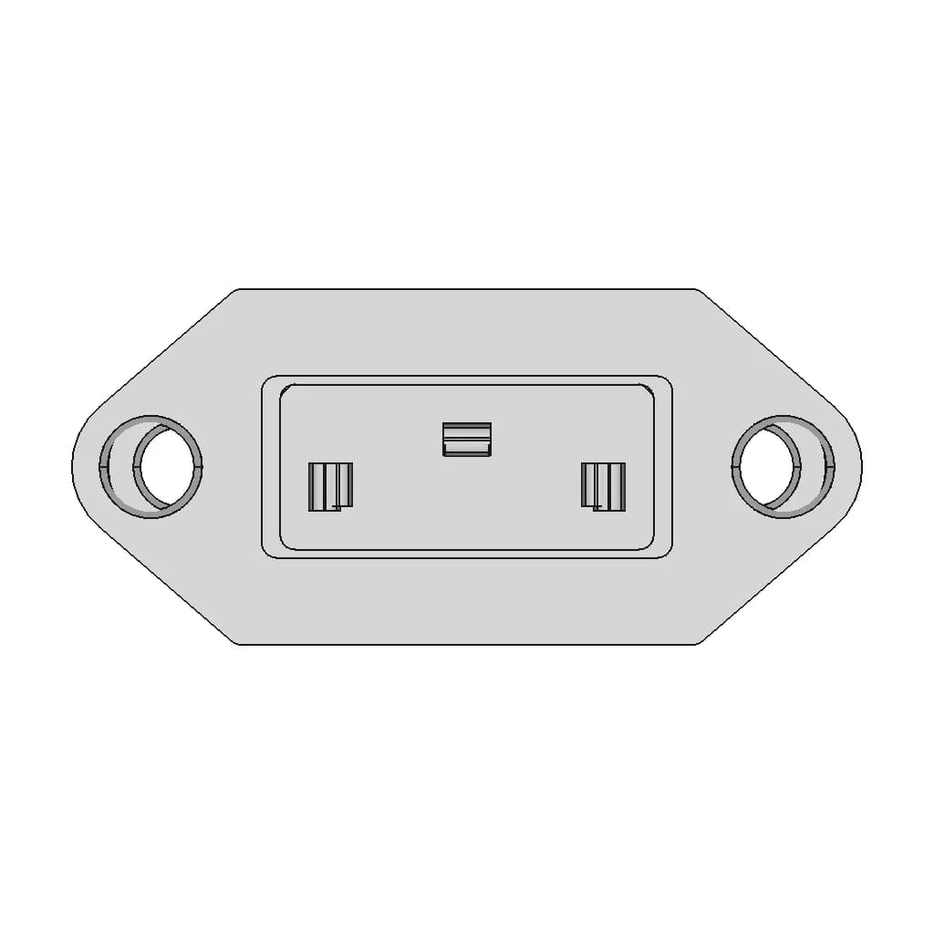 3 Pin Connector C14 Connector 15A 1 | CAD Model for Energy Systems_0_0_degree_snapshot