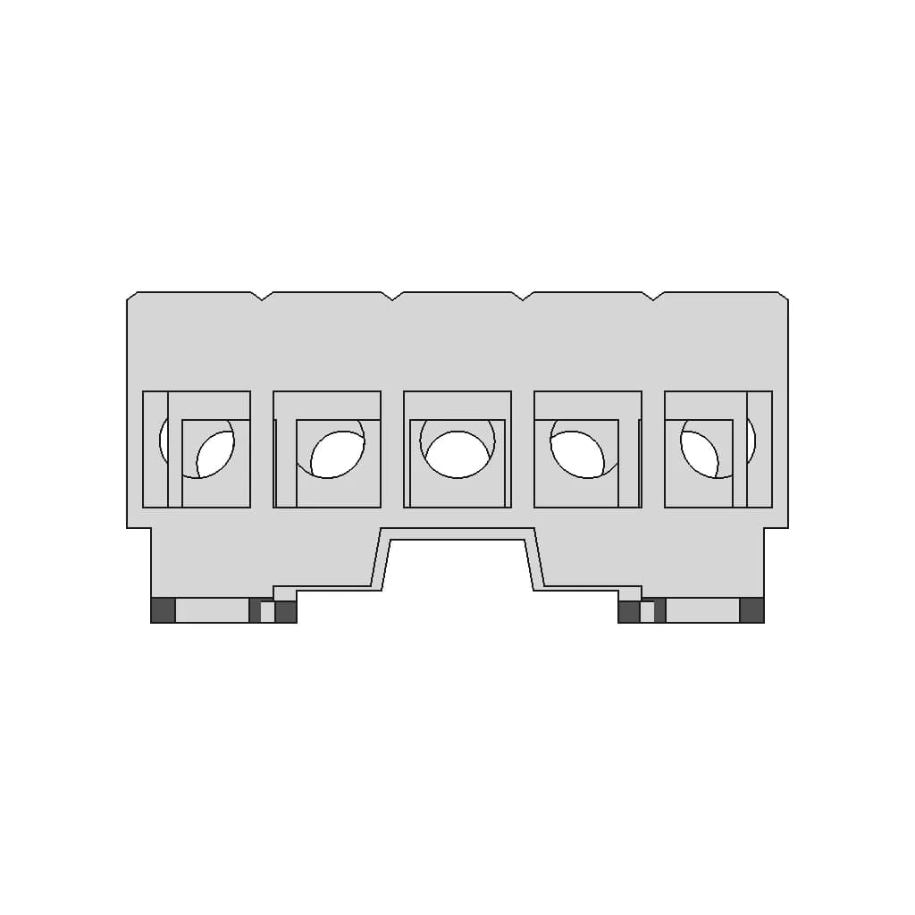 Power Terminal 3P N Pe Din Rail Mount | CAD Model for Energy Systems_0_0_degree_snapshot