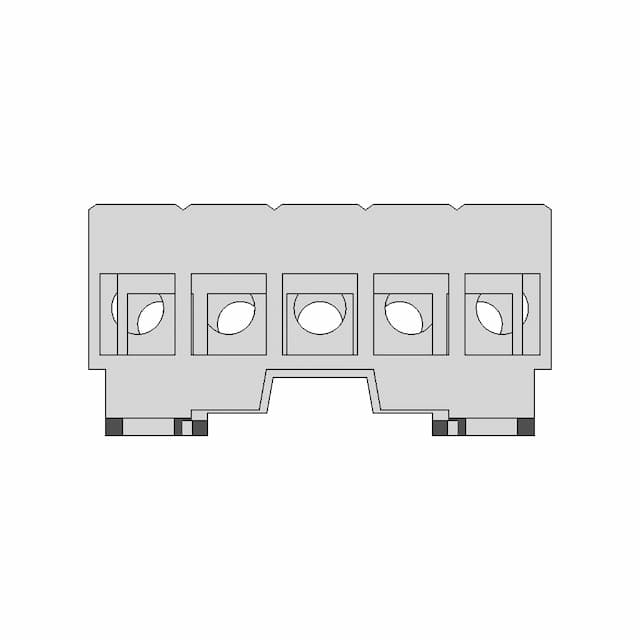 Power Terminal 3P N Pe Din Rail Mount | CAD Model for Energy Systems