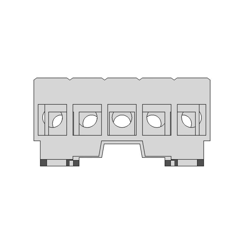 Power Terminal 3P N Pe Din Rail Mount | CAD Model for Energy Systems