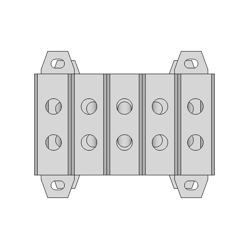 Power Terminal 3P N Pe Din Rail Mount | CAD Model for Energy Systems_270_0_degree_snapshot