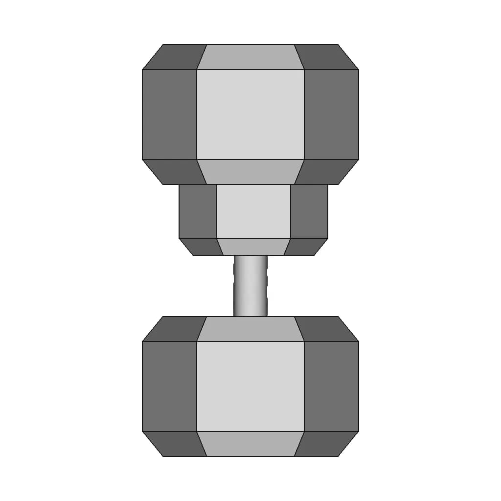 Cement Dumbbells Mancuernas 1 | Industrial CAD Design_0_0_degree_snapshot