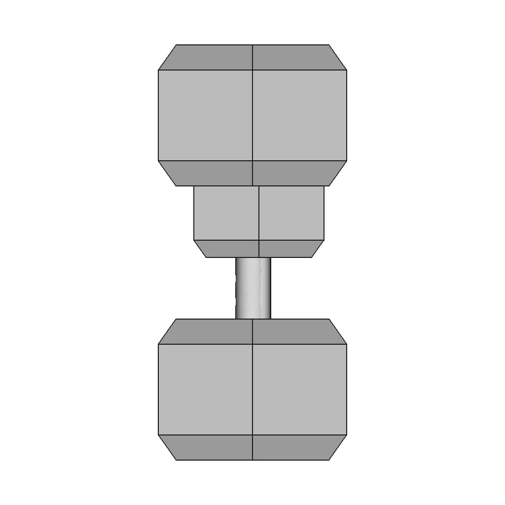 Cement Dumbbells Mancuernas 1 | Industrial CAD Design_0_90_degree_snapshot