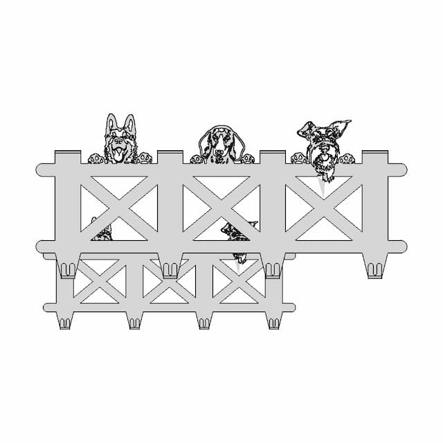 Metal Door Hanger With 4 Double Hooks And | Industrial CAD Design