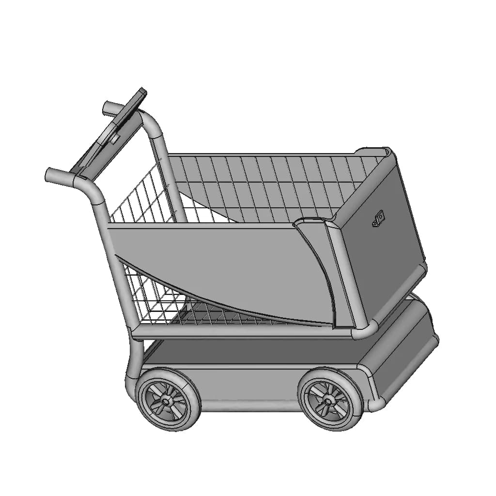 Smart Shopping Cart 1 | Industrial CAD Design_60_30_degree_snapshot